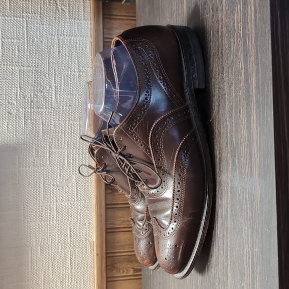 Executive Imperial Brown Brogue Wingtip Oxford Shoes Size 9.5 D - Picture 2 of 6